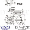Grohe Eurosmart Cosmopolitan E Bluetooth Infra-Red Wall Mounted Mixer Tap Dimensions